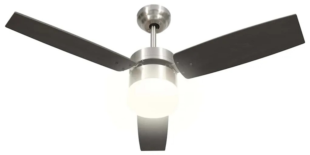 vidaXL Ανεμιστήρας Οροφής με Φως &amp; Τηλεχειριστήριο Σκούρο Καφέ 108 εκ