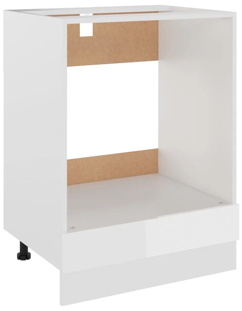 vidaXL Ντουλάπι για Φούρνο Lyon Γυαλιστερό Λευκό 60x46x81,5εκ.