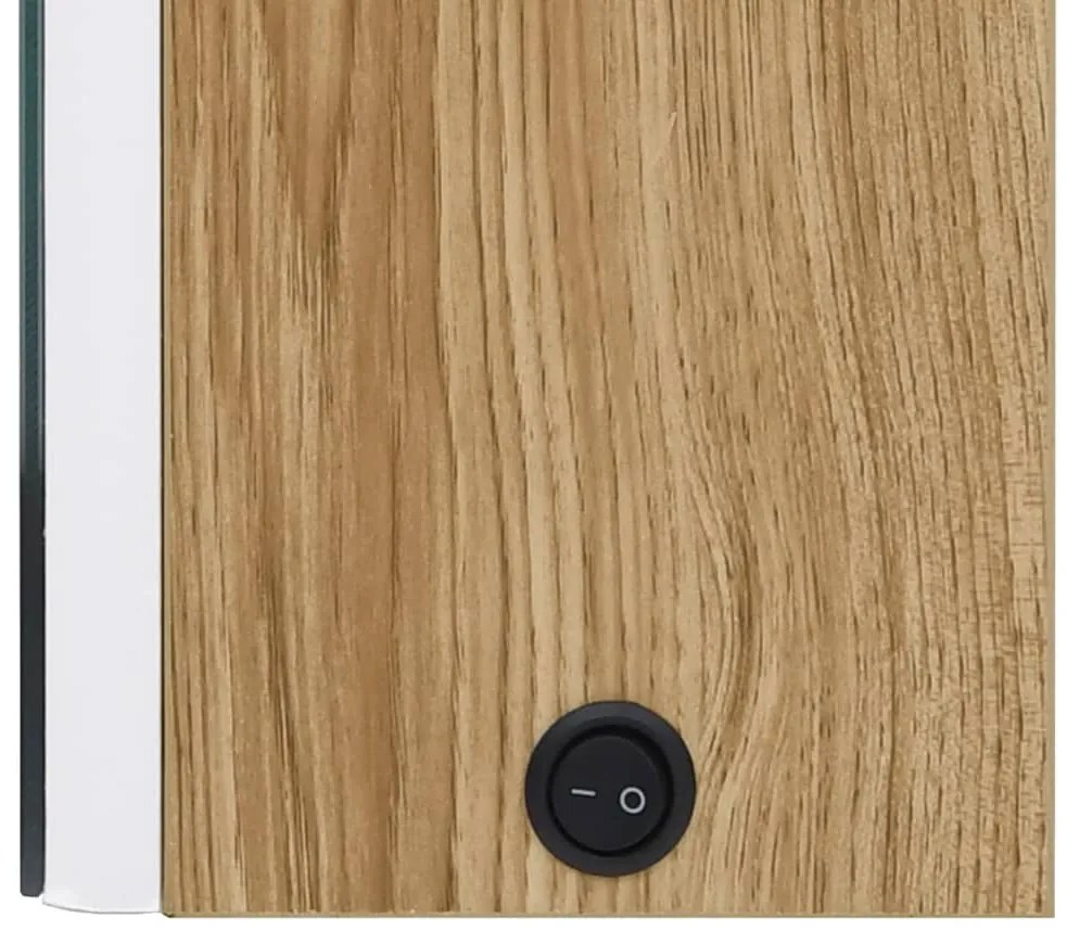 vidaXL Καθρέφτης Μπάνιου με Ντουλάπι &amp; LED Λευκό/Δρύς 50x13x70 εκ.