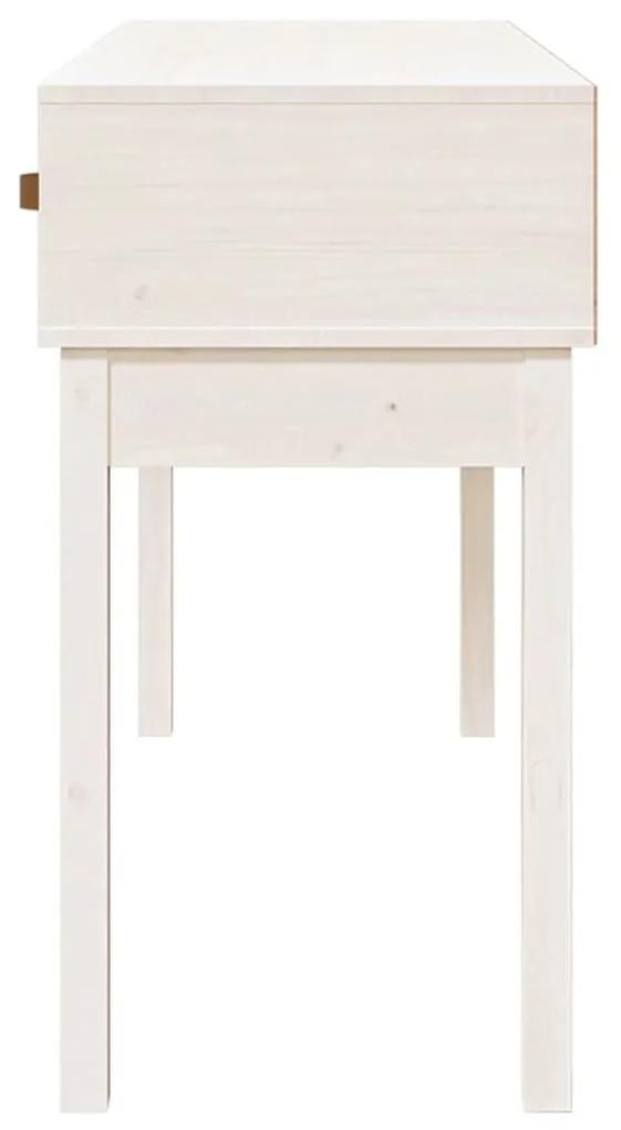 Τραπέζι κονσόλα άσπρο 114x40x75 εκ. από Μασίφ Ξύλο Πεύκου - Λευκό