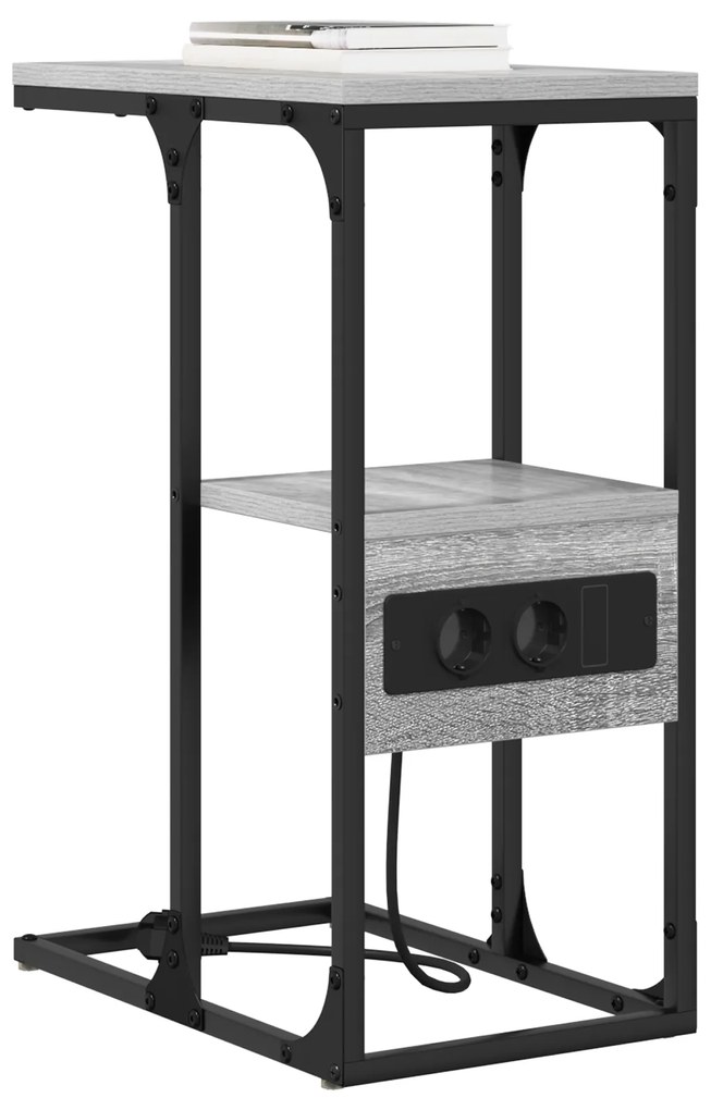 vidaXL Κομοδίνο Γκρι sonoma 41.5 x 26 x 60.5 εκ Επεξεργασμένο ξύλο