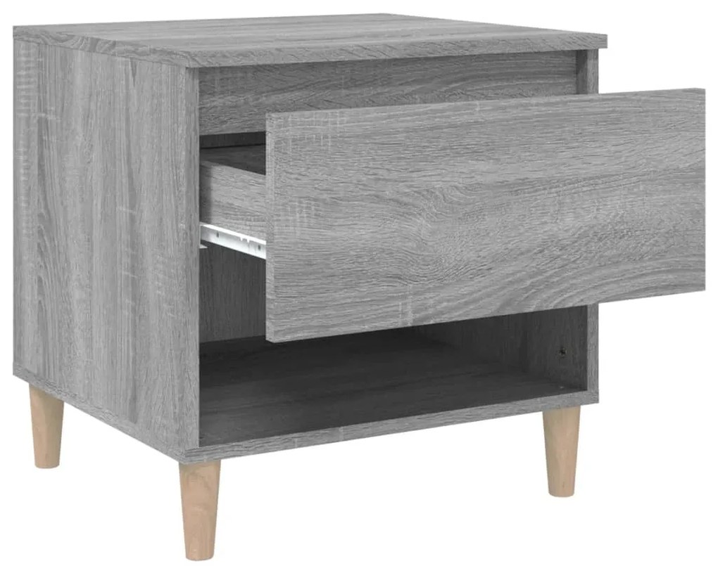 vidaXL Κομοδίνα 2 τεμ Γκρι sonoma 50x46x50 εκ. από Επεξεργασμένο Ξύλο