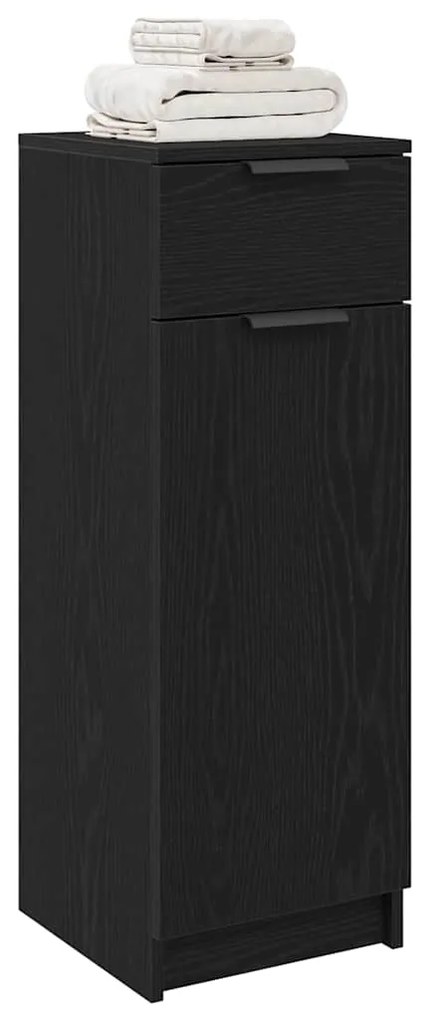 vidaXL Ντουλάπι Μπάνιου Μαύρη δρυς 32 x 34 x 90 εκ Επεξεργασμένο ξύλο