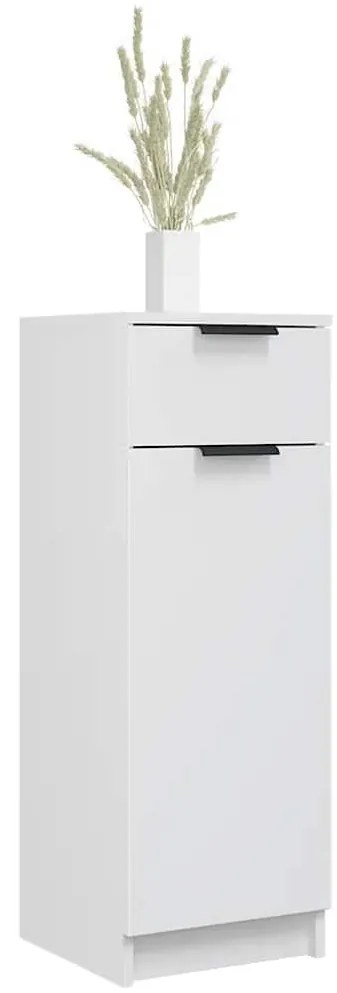 vidaXL Ντουλάπι Μπάνιου Λευκό 32 x 33,5 x 90 εκ. Επεξεργασμένο Ξύλο