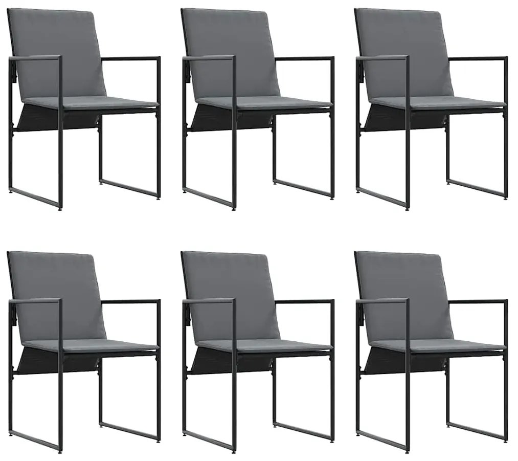 vidaXL Σέτ φαγητού για κήπο 7 pcs Μαύρο Ατσάλι