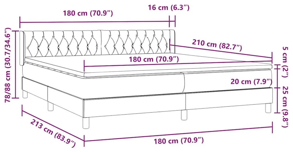 ΚΡΕΒΑΤΙ BOXSPRING ΜΕ ΣΤΡΩΜΑ ΣΚΟΥΡΟ ΜΠΛΕ 180X210 ΕΚ. ΒΕΛΟΥΔΙΝΟ 3318379