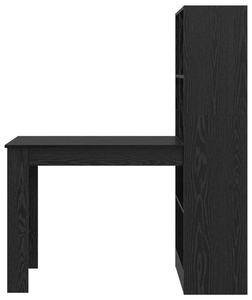 vidaXL Γραφείο Μαύρη δρυς 122 x 67 x 145 εκ. Επεξεργασμένο ξύλο