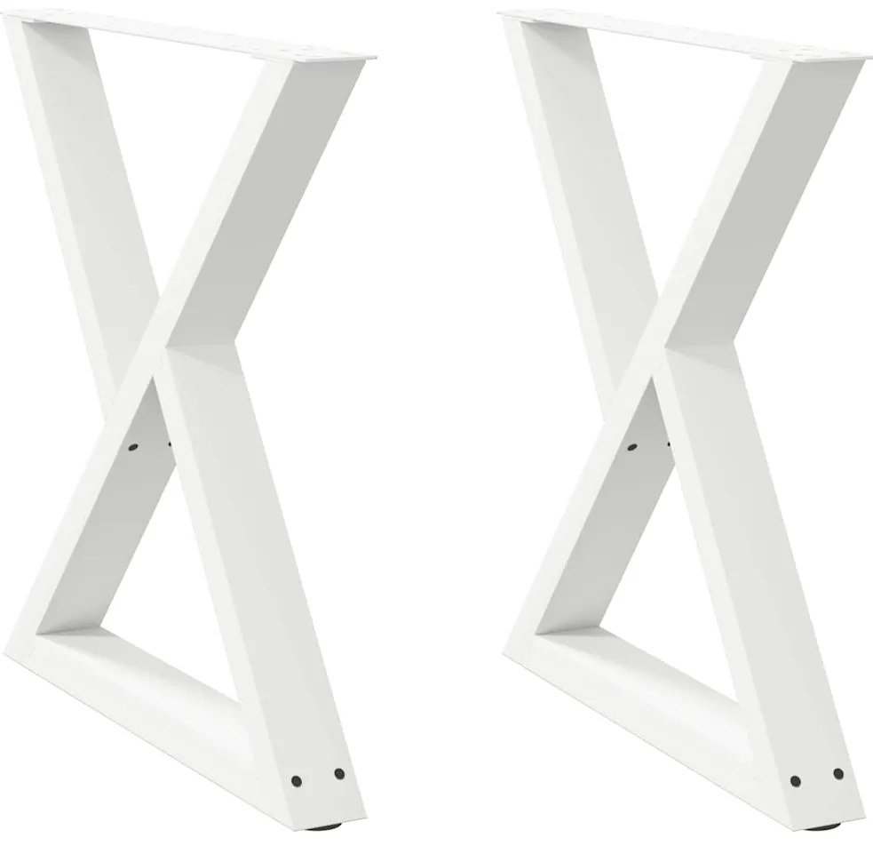 vidaXL Πόδια Τραπεζαρίας 2 τεμ. Λευκά 70x(72-73,3) εκ. Ατσάλι