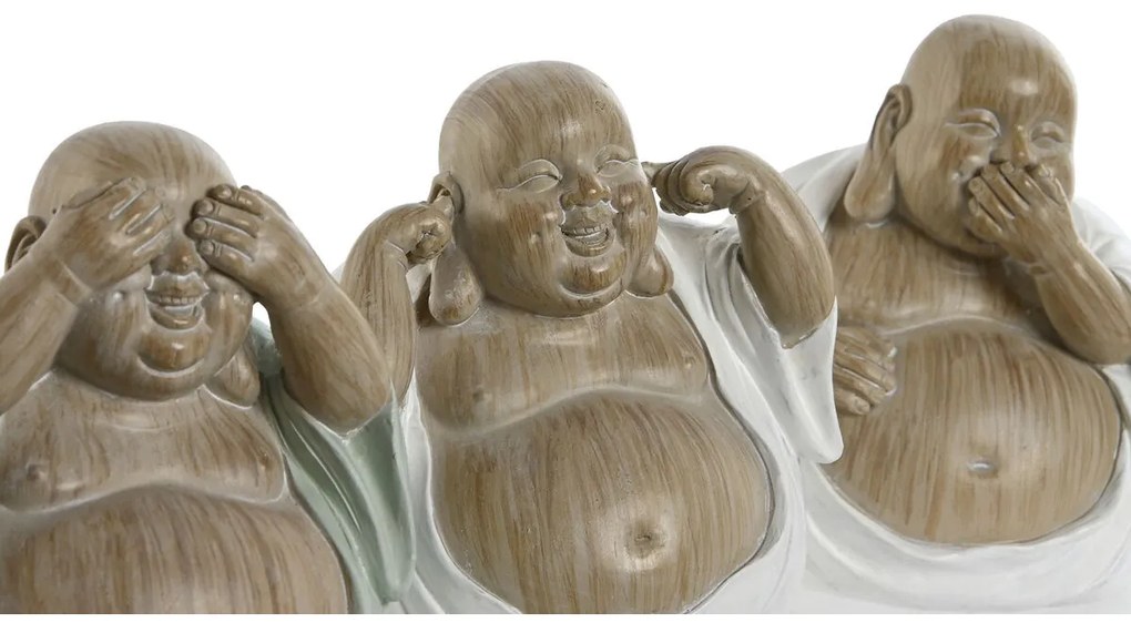 Διακοσμητική Φιγούρα Home ESPRIT Λευκό Πράσινο Βούδας Ανατολικó 10 x 9 x 10,5 cm (3 Μονάδες)