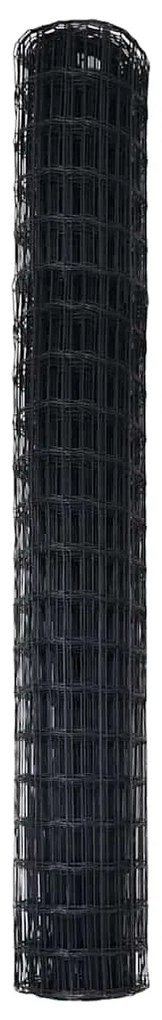 vidaXL Φράχτης Εuro Μαύρο 1.6 x 10 m Σίδηρος με επικάλυψη PVC