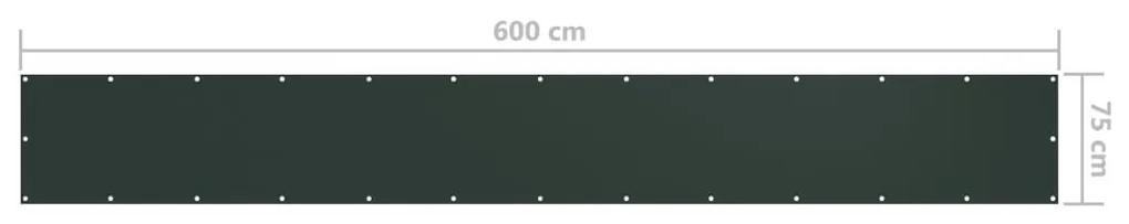 Διαχωριστικό Βεράντας Σκούρο Πράσινο 75x600 εκ. Ύφασμα Oxford - Πράσινο