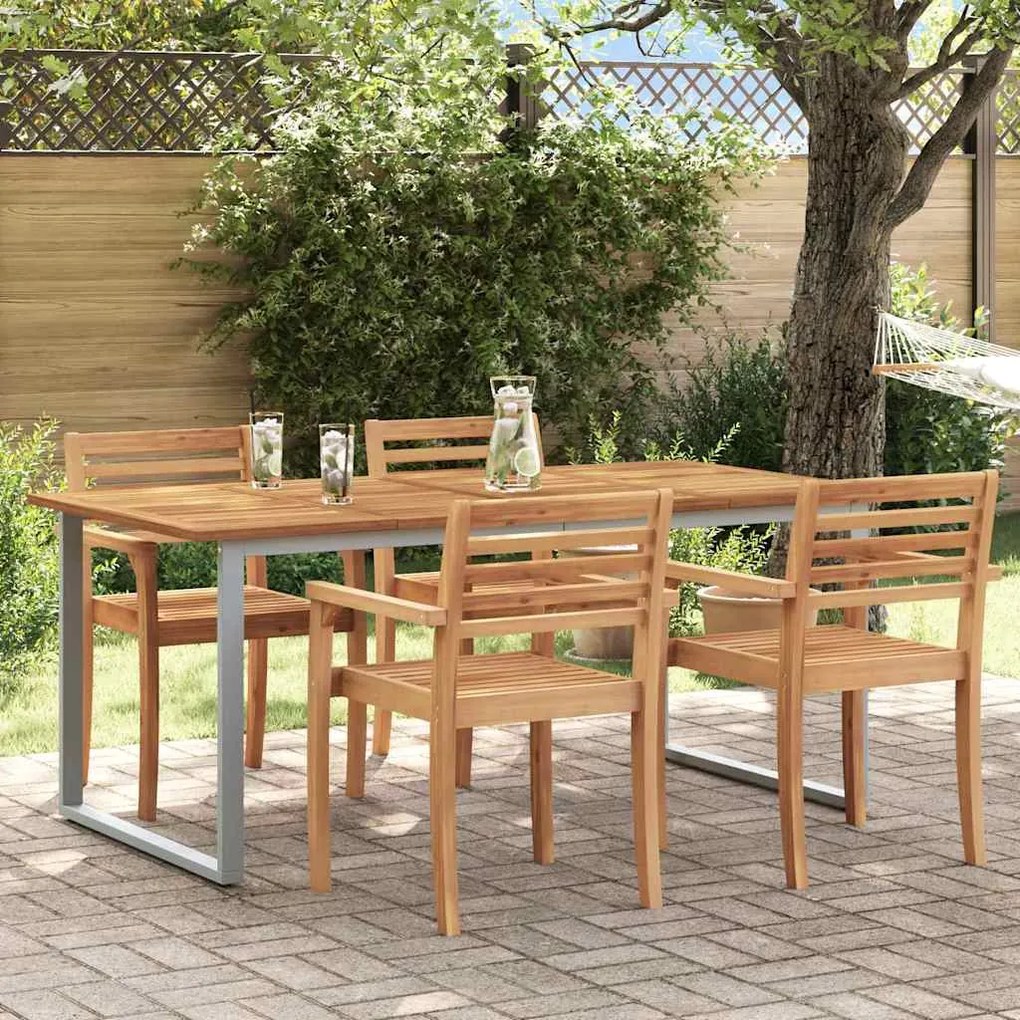 vidaXL Τραπέζι Κήπου για Φαγητό Γκρι 180 x 90 x 75 cm