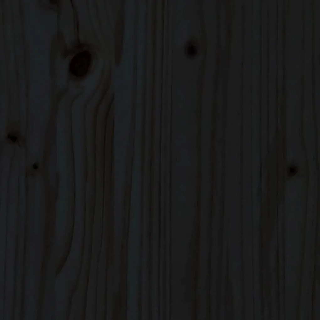 Ξαπλώστρα Μαύρη 199,5 x 60 x 74 εκ. από Μασίφ Ξύλο Πεύκου - Μαύρο