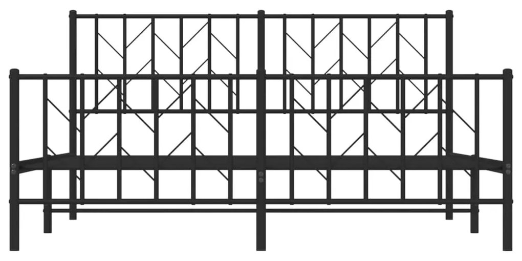 vidaXL Πλαίσιο Κρεβατιού Χωρ. Στρώμα&Ποδαρικό Μαύρο 160x200εκ. Μέταλλο