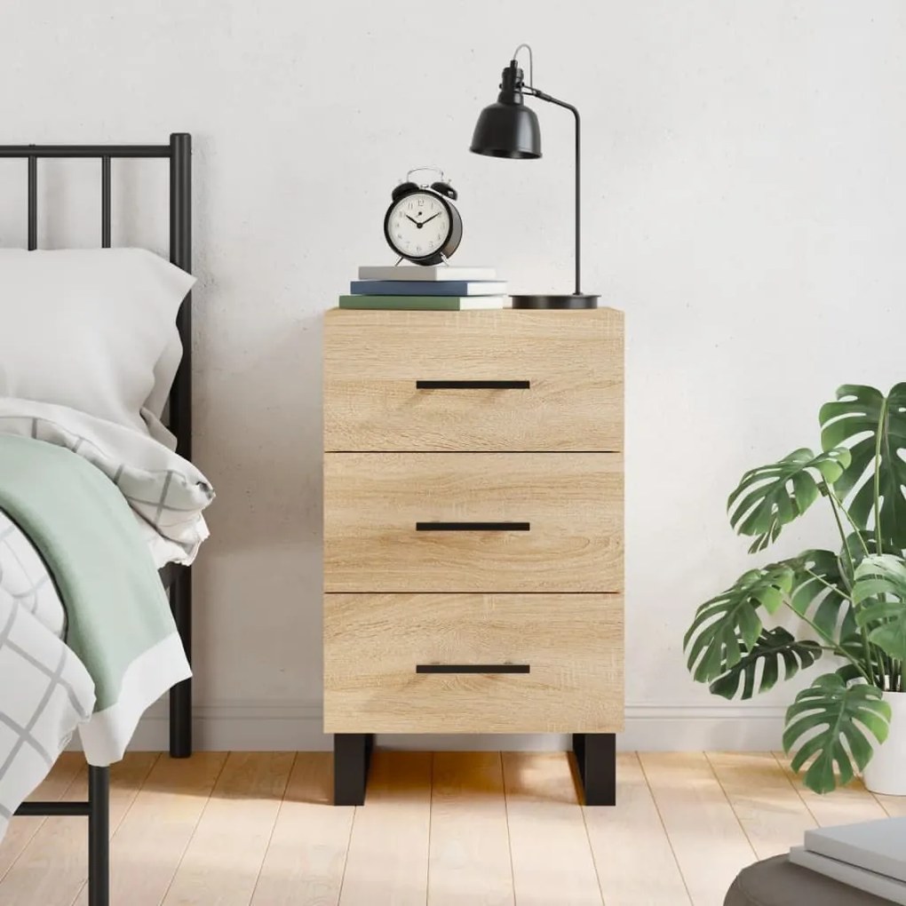 vidaXL Κομοδίνο Sonoma Δρυς 40 x 40 x 66 εκ. από Επεξεργασμένο Ξύλο
