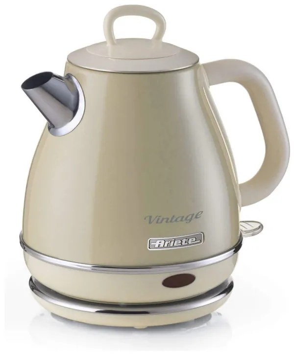 Ηλεκτρικός βραστήρας Ariete VINTAGE 2868/03, 1630W, 1 l, Μεταλλικό σώμα, Γρήγορο βράσιμο, Ασύρματη βάση, Μπεζ