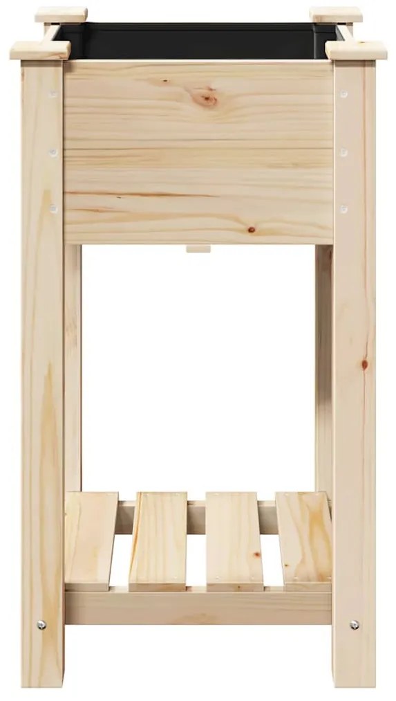 vidaXL Γλάστρα Κήπου με ράφι Μπεζ 45 x 45 x 76.5 εκ Στερεό ξύλο έλατου