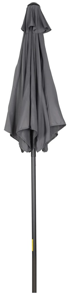 Ομπρέλα εξωτερικού χώρου Outsunny Ø196 cm, εξαγωνική ομπρέλα μπαλκονιού για παραλία, μπαλκόνι, κήπο, σκούρο γκρι