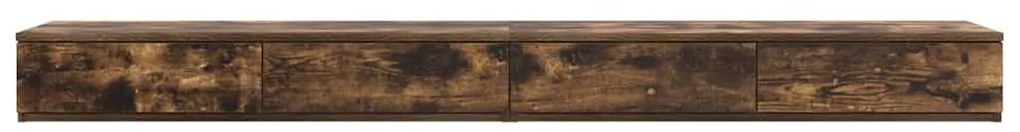 vidaXL Συρτάρια κρεβατιού Καπνιστή δρυς 180 x 36.5 x 16.5 εκ