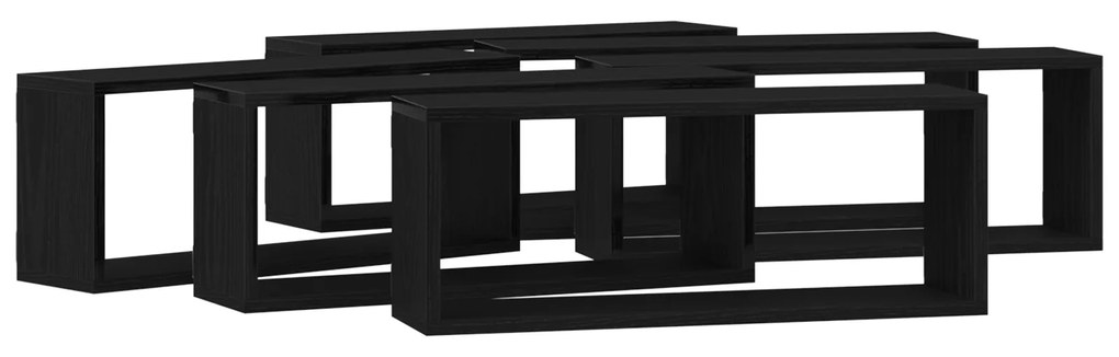 vidaXL Ράφια 6 τμχ Μαύρη Δρυς 60x15x23 εκ Κατασκευασμένο Ξύλο