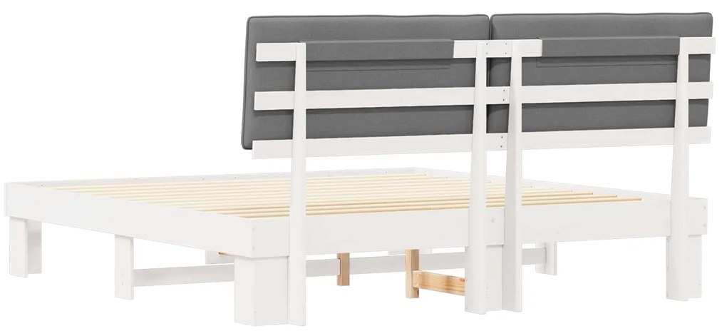 vidaXL Σκελετός Κρεβατιού με Επενδεδυμένο Κεφαλάρι Ανοιχτό γκρι