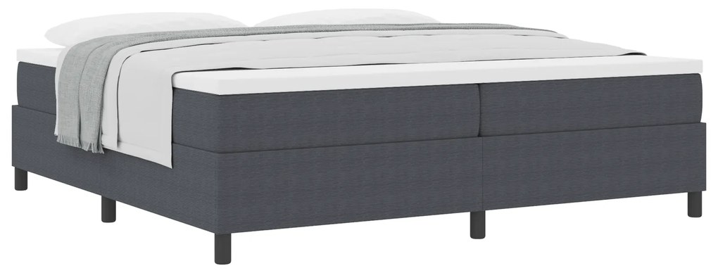 vidaXL Κρεβάτι Box Spring με Στρώμα σε Σκούρο Γκρι, 200 x 200 εκ, Ύφασμα Κορντούρας.
