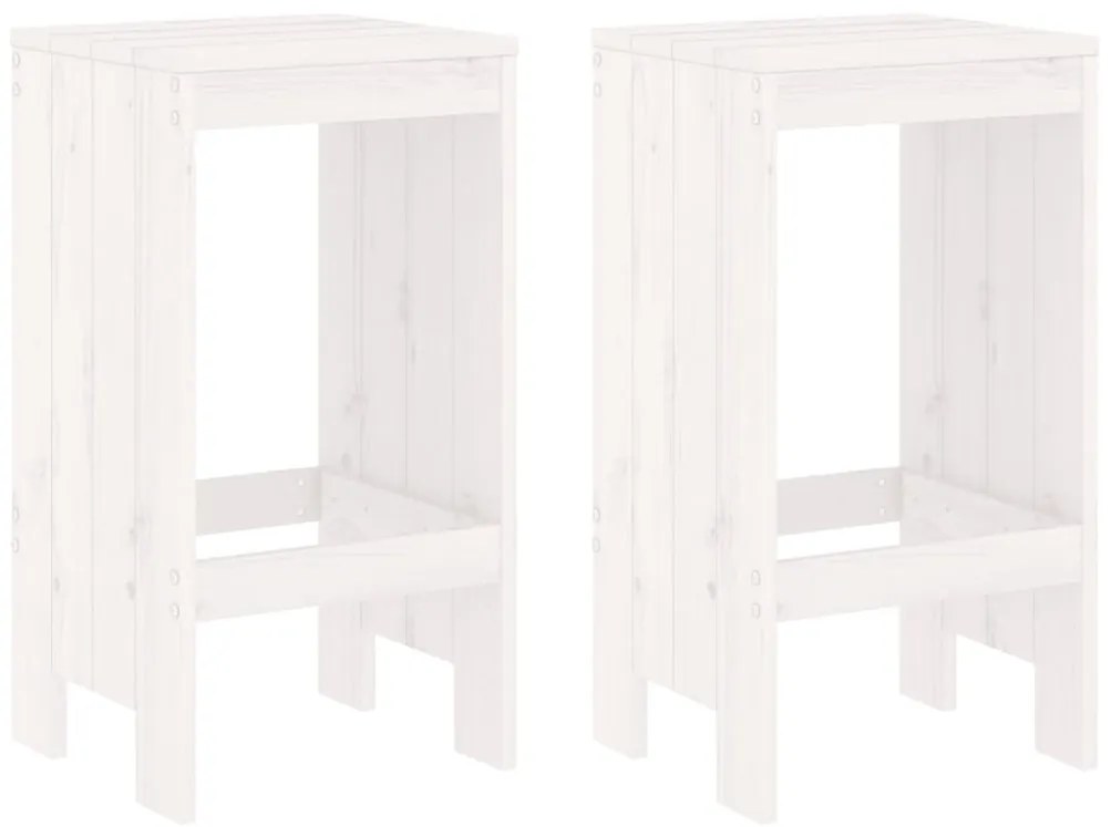 vidaXL Σετ Επίπλων Μπαρ 3 Τεμαχίων Λευκό από Μασίφ Ξύλο Πεύκου