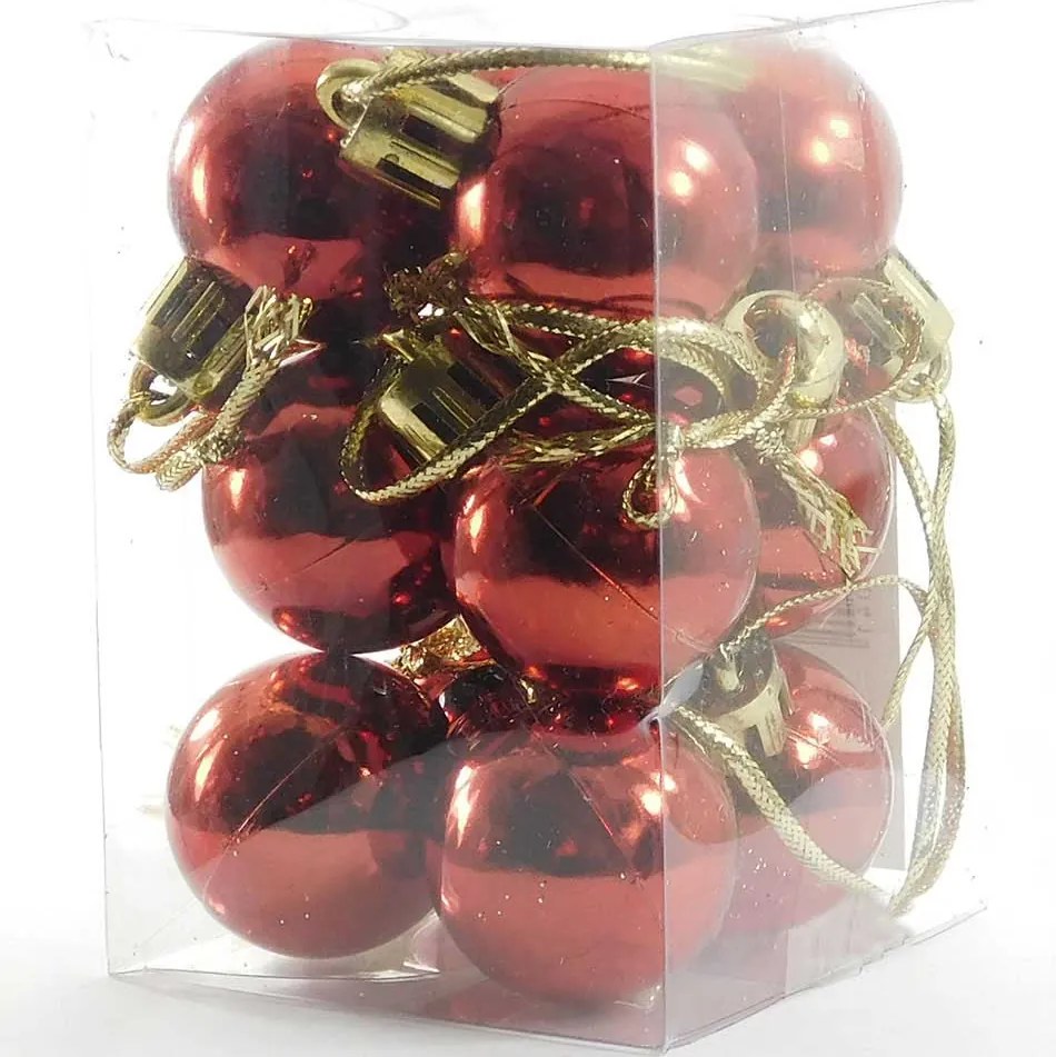 Σετ/12 Χριστουγεννιάτικες Μπάλες Κόκκινες 2.5cm 234384