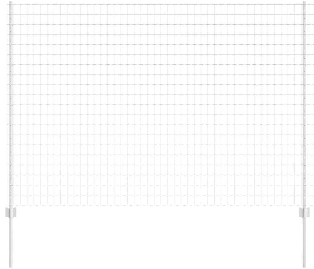 Τείχος και Πόστ Ασημί 1,5 x 10 m Ατσάλι