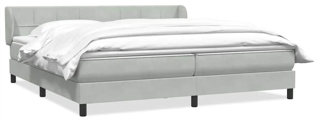 vidaXL Box Spring κρεβάτι με στρώματα ανοιχτό γκρι 180x220cm Βελούδινο