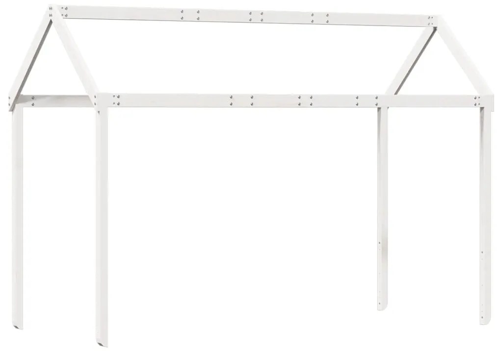 vidaXL Οροφή Κρεβατιού Παιδική Λευκό 217x95,5x159εκ. Μασίφ Ξύλο Πεύκου