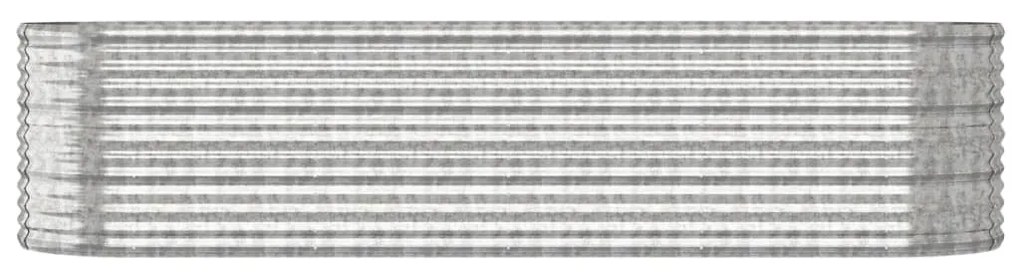 vidaXL Ζαρντινιέρα Ασημί 296x80x68 εκ. Γαλβανισμένος χάλυβας