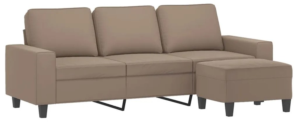 vidaXL Καναπές Τριθέσιος Taupe 180 εκ. από Μικροΐνες με Υποπόδιο