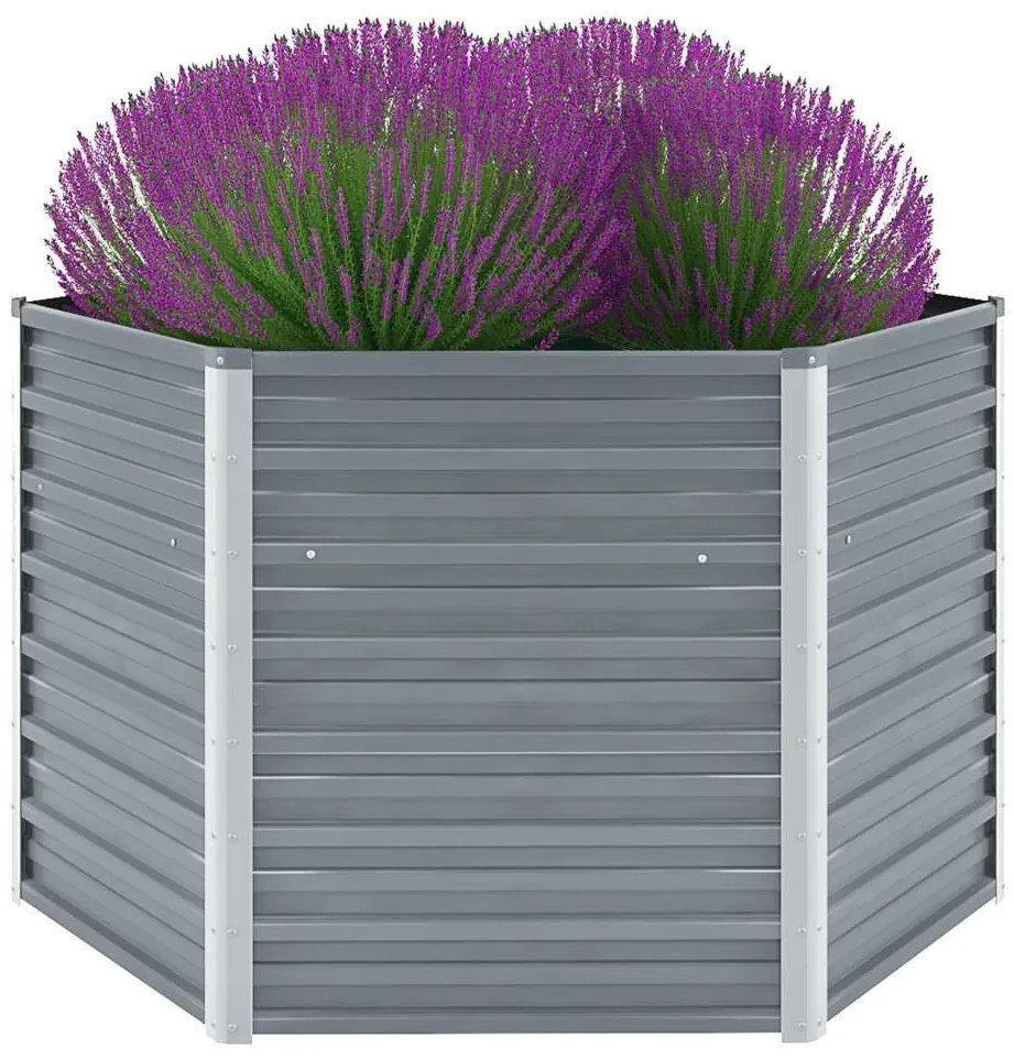 Ζαρντινιέρα Υπερυψωμένη Γκρι 129x129x77 εκ. Γαλβανισμ. Χάλυβας