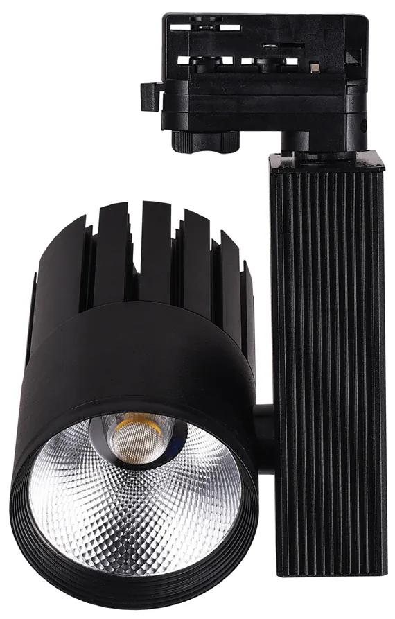 InLight Σποτ τριφασικής ράγας LED 10W 4000K σε μαύρη απόχρωση D:10cmX20cm T00802-BL