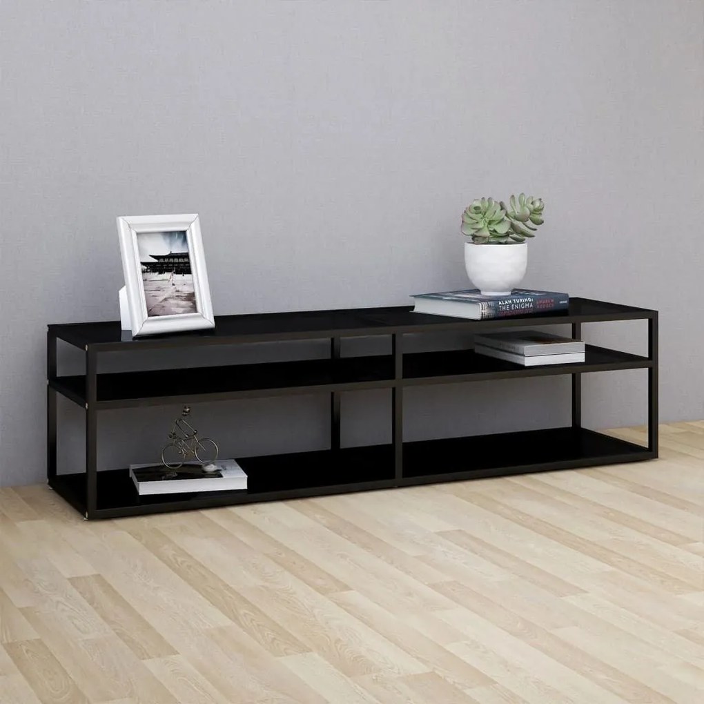 Έπιπλο Τηλεόρασης Μαύρο 160 x 40 x 40,5 εκ. από Γυαλί Ασφαλ. 331719