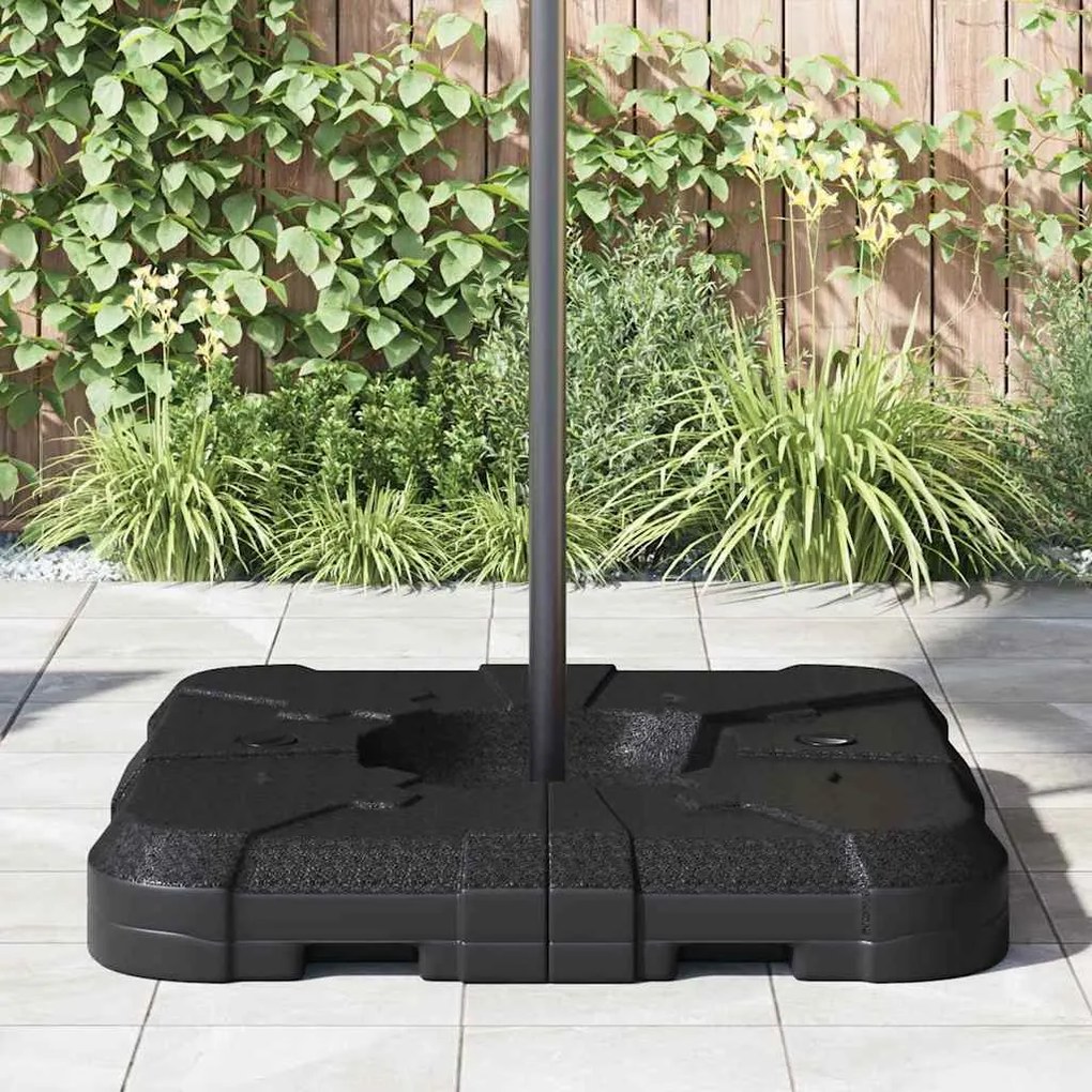 vidaXL Σετ Βάσης Ομπρέλας 2 pcs Μαύρο 88.5 x 88.5 x 12 εκ. Πλαστικό