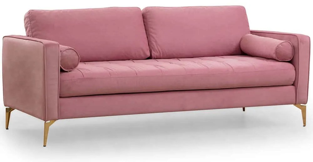 Καναπές Τριθέσιος Rome 560ARE1541 215x90x70cm Rose