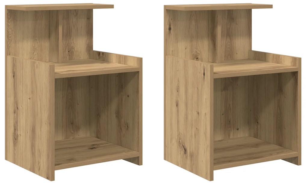 vidaXL Κομοδίνα 2 τεμ Καρυδιά 40x35x60 εκ. Επεξεργασμένο ξύλο