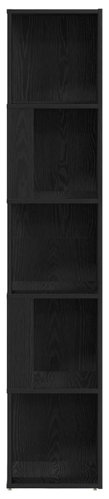 vidaXL Γωνιακή Ντουλάπα Μαύρη Δρυ 33x33x164,5 εκ. Ξύλο Επεξεργασμένο