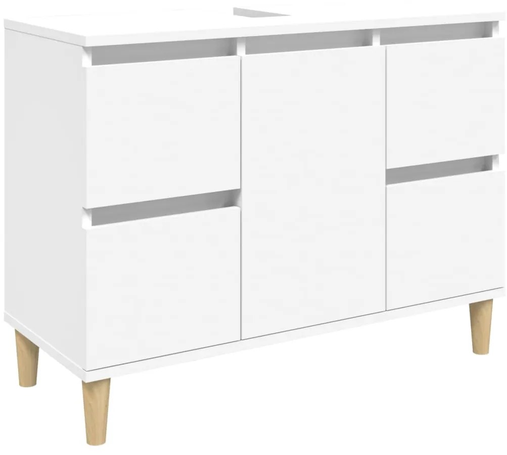 vidaXL Ντουλάπι Νιπτήρα Λευκό 80 x 33 x 60 εκ. από Επεξεργασμένο Ξύλο