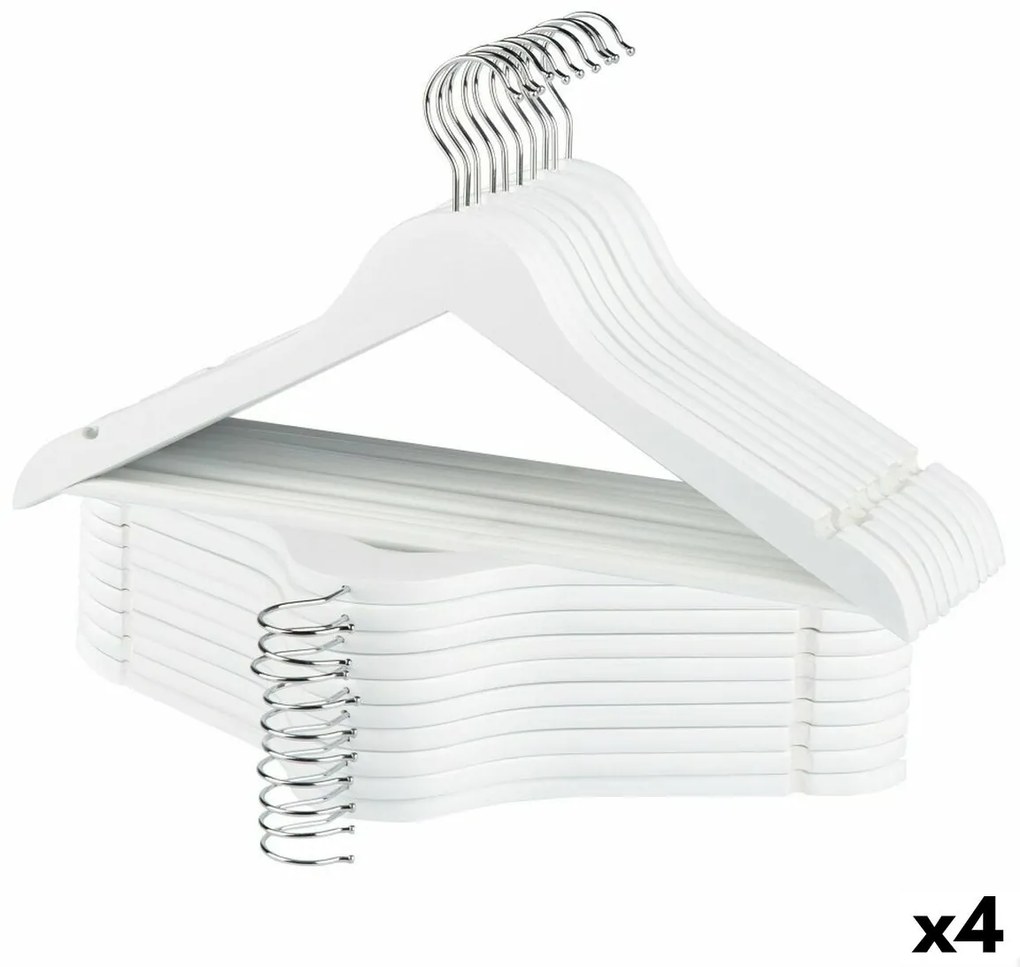 Σετ Kρεμαστρών Max Home Λευκό Ξύλο Χάλυβας 44,5 x 23 x 1 cm 20 Τεμάχια (4 Μονάδες)