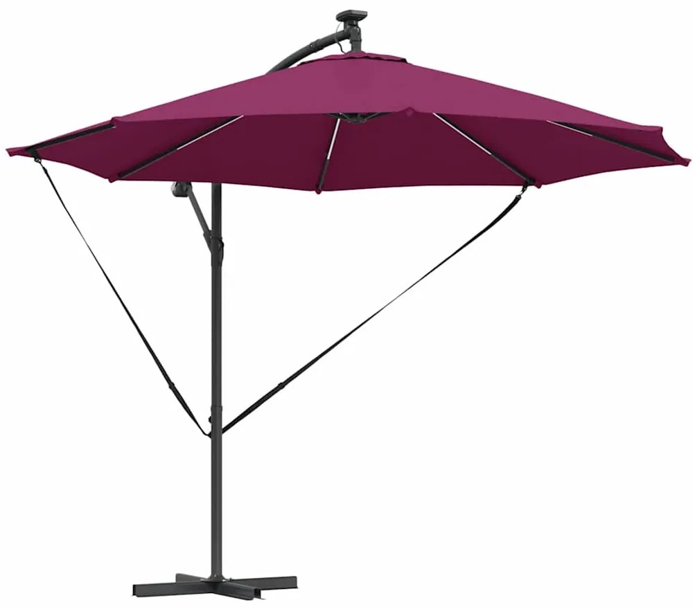 vidaXL Ομπρέλα Cantilever Banana Μπορντό 294 x 294 x 248 cm