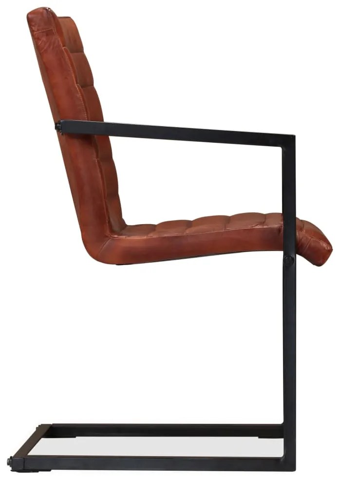 vidaXL Καρέκλες Τραπεζαρίας 4 τεμ. Καφέ από Γνήσιο Δέρμα