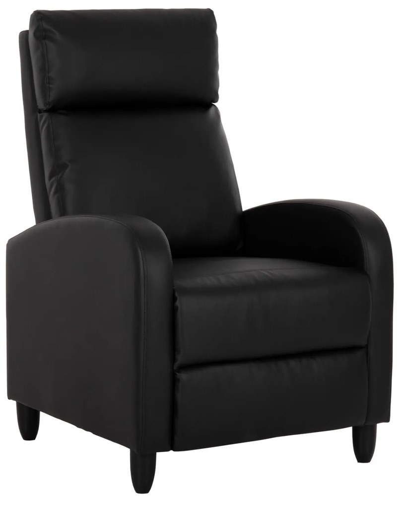 Πολυθρόνα HIBER RELAX C9782.11 με Μαύρο PU 67,5x90x104Υ εκ. 67.5x90x104 εκ.