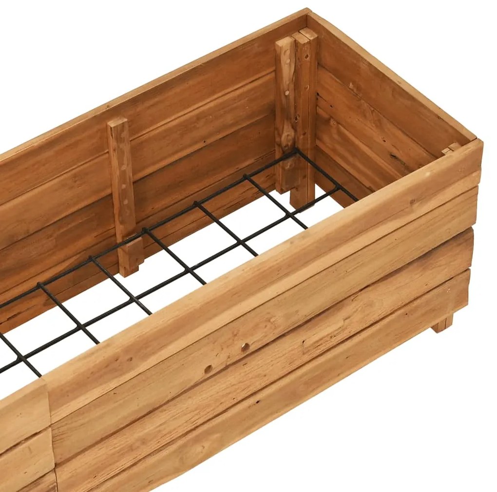 vidaXL Ζαρντινιέρα Υπερυψωμένη 150x40x38 εκ. Ανακυκλ. Ξύλο Teak/Ατσάλι