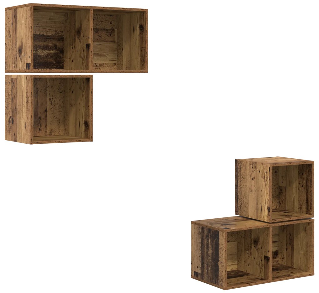 vidaXL 4 pcs Παλιό ξύλο 37 x 37 x 72 εκ Επεξεργασμένο ξύλο