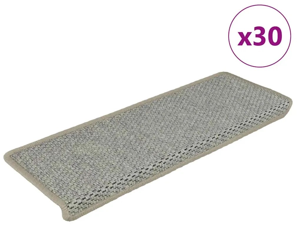 Πατάκια Σκάλας Αυτοκόλ. 30 τεμ. Όψη Σιζάλ Πράσινο 65x21x4 εκ.
