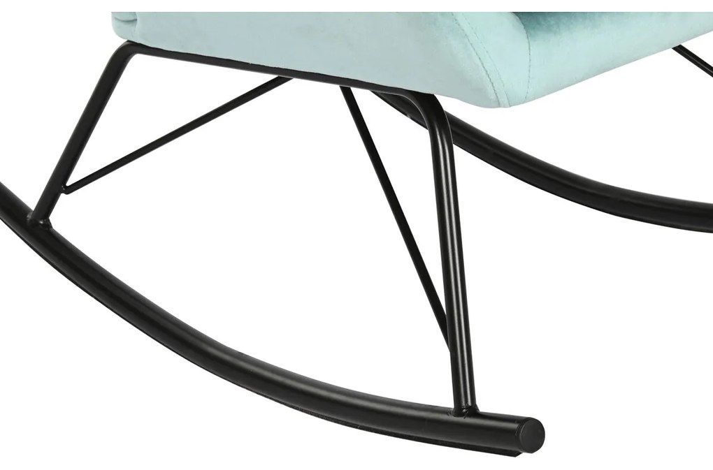 Κουνιστή Καρέκλα Home ESPRIT Μαύρο Sky μπλε πολυεστέρας Μέταλλο 68 x 90 x 92 cm