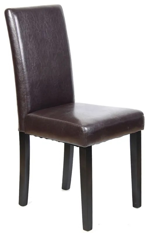 Ε7207 MALEVA-L Καρέκλα PU Καφέ - Wenge  42x56x93cm Wenge/Καφέ,  Ξύλο/PVC - PU, , 2 Τεμάχια